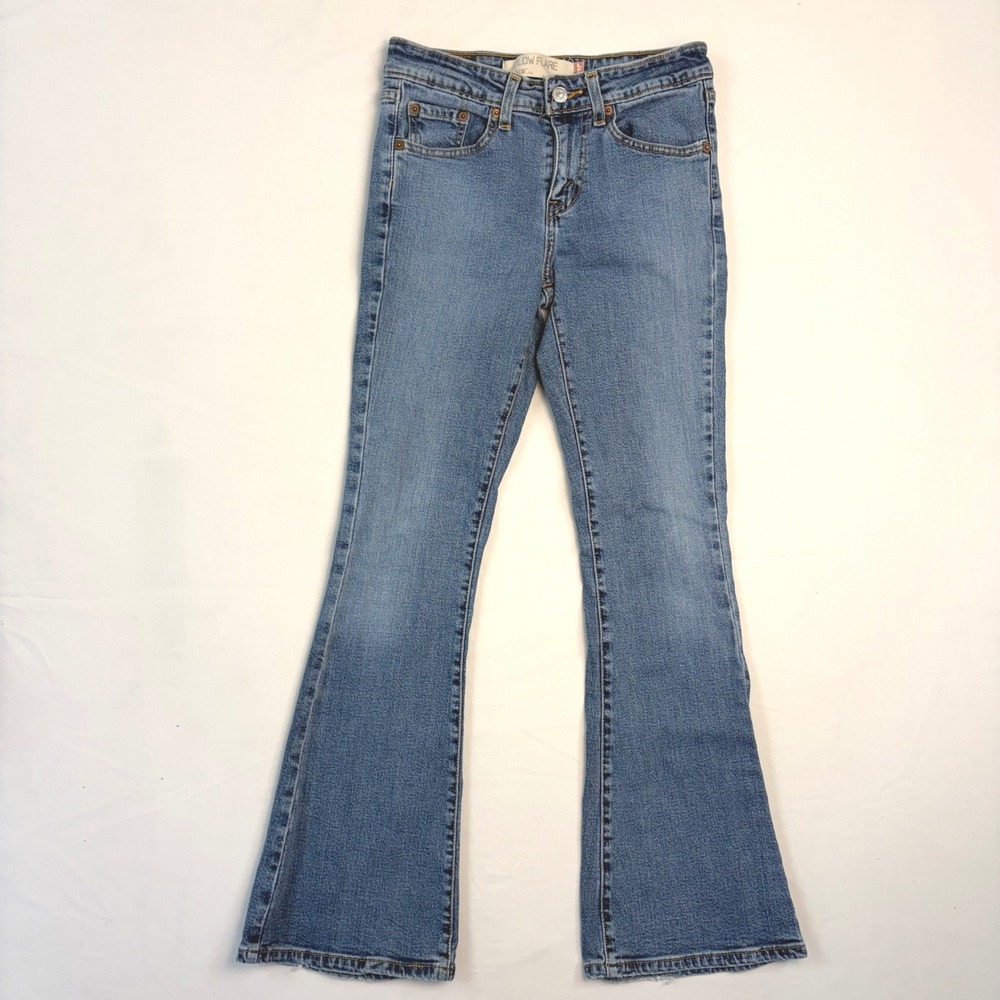 Levis 519 Low Flare Jeans Womens 1S Blue Denim Medium Wash Stretch Boho Y2K‎